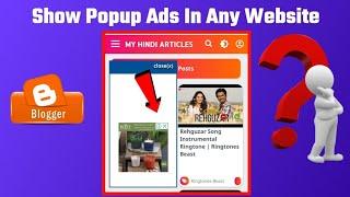 How To Add Popup Sticky Floating Bottom Ads In Blogger WebSite & WordPress Website - Hindi