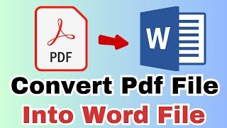 How to convert pdf into word | Convert pdf file into word doc file |