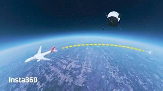 Insta360: Plane Fly By Captured From Stratosphere