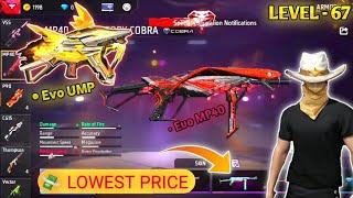  Free fire Cobra mp40 I'd Collection Video || Evo UMP Gun Skin || Free fire id Level 67 ||