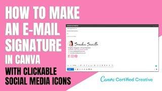 How to make an Email Signature in Canva with clickable Social Media Icons