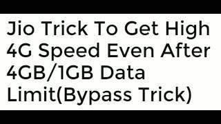 How to bypass Jio 1GB limit/ High speed Jio 4G after 1GB/Trick to remove Daily 1GB limit from jio