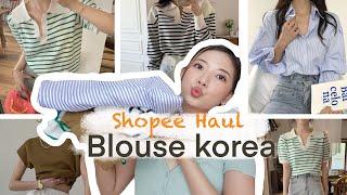 SHOPEE HAUL BLOUSE & SWEATER KOREA AESTHETIC AFFORDABLE !!!