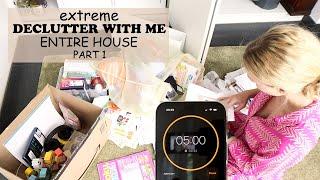 EXTREME ENTIRE HOUSE DECLUTTER WITH ME // PART 1 // SPEED CLEANING AND TIDYING