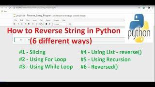 How to Reverse String in Python || 6 Different Way || Python Programming