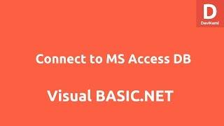 Connect MS Access Database to VB.Net Application