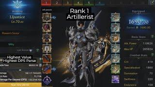 Lost Ark Rank 1 Kazeros Race Artillerist Free 2 play friendly Best in slot artillerist build Parse