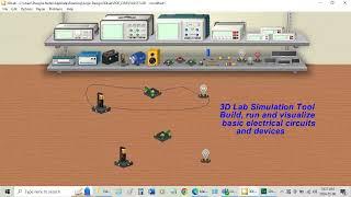 3DLab - a basic series circuit with light bulb and interactive switch