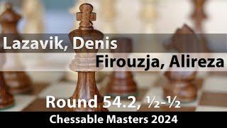 Lazavik, Denis (2781) -- Firouzja, Alireza (2832), Chessable Masters 2024 Rd 54.2, ½-½