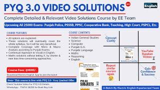 PYQ All Subjects Book 3.O Solutions Guidance Video || Electric English App || Punjab Govt Exams 2022