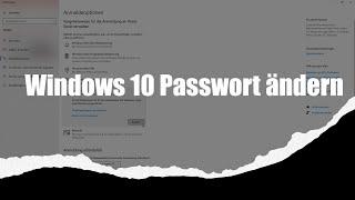 Windows 10 Passwort ändern