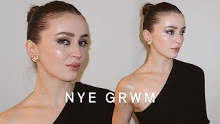 party glam makeup + glowing skin for NYE  get ready with me