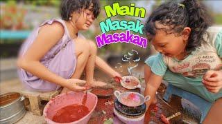 Bikin Nasi Merah dari Tanah Liat  Hanum Bocil Main Masak Masakan Pakai Pewarna, Seru banget!!