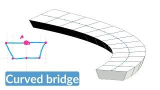 Revit adaptive family - A curved and sloped bridge superstructure