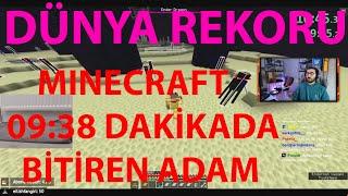 VİDEOYUN-MINECRAFT 9:38 DAKİKADA BİTİREN ADAMI İZLİYOR(YENİ DÜNYA REKORU)