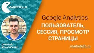 Google Analytics: пользователь, сессия, просмотр страниц