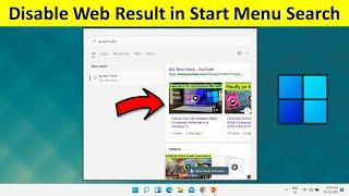 Disable Web Result in Windows Start Menu Search in Windows 10 or 11