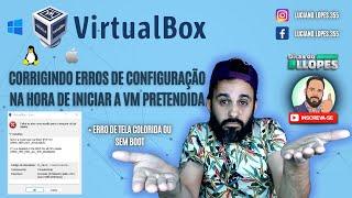 CORREÇÃO DE ERROS no VirtualBox, erro VT-x is disabled in the BIOS for all CPU modes e outros.