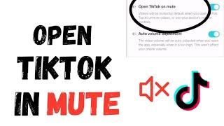 How To Open Tiktok In Mute Mode | Full Guide 2024