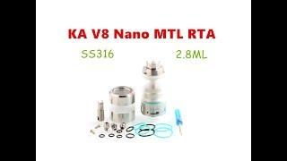 SS316 KA V8 Nano Style MTL RTA Rebuildable Tank Atomizer from Wejoytech