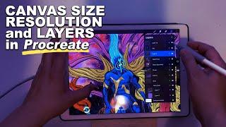 Setting Up Canvas Size, Layers, and Resolution in Procreate