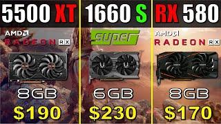 GTX 1660 Super vs  RX 5500 XT vs  RX 580 ¦ Test in 8 Games