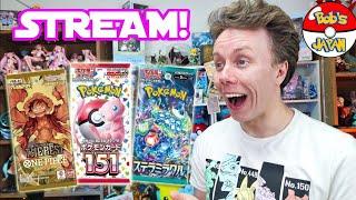 Let's open some Pokémon cards and One Piece Cards, and other Japanese trading cards LIVE!