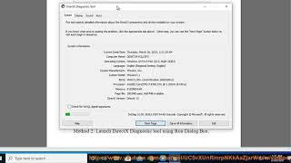 Use DirectX Diagnostic Tool in Windows 10