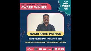 Nasir Khan Pathan - Winner of India Voice Fest Awards 2021 - Documentary Narration - Hindi