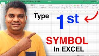 How to type 1st in Excel - ( Superscript in Excel )