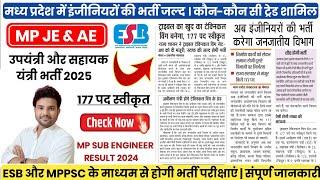 MP SUB ENGINEER VACANCY 2025 MP AE & JE VACANCY 2025 | MP JE 2025 | MP SUB ENGINEER RESULT 2024 NEWS