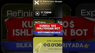 KUNIGA 10$ DOLLAR ISHLIYDIGAN TELEGRAM BOT HAQIDA//SARMOYASIZ PUL ISHLASH// #telegram #hack #hacker