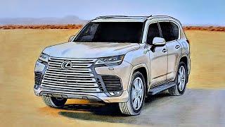 رسم سيارة لكزس 2022 || ( Lexus car drawing ( LX 600