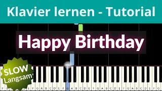 Happy Birthday | Zum Geburtstag viel Glück | LANGSAM, sehr leicht Klavier lernen  Felicitas Falke 