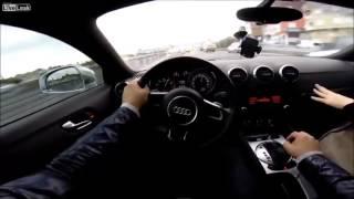 Crazy Audi TT Driver Overtaking In Heavy Traffic At 100 MPH