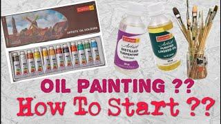 Oil Painting Tutorial for beginners| How to use | camlin Artist oil paints