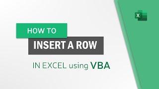 How to Insert a Row in Excel using VBA