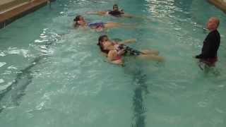 Lifeguarding Drill: Passive Victim, Submerged Shallow, Face-Down, Facing the Rescuer, 1 Rescuer