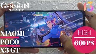 Xiaomi Poco X3 GT Gaming Test With Fps Meter MIUI 13 | Genshin Impact High 60 Fps