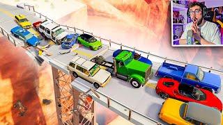 HUNDO UN PUENTE CON 20 COCHES Y ACCIDENTES  | BeamNG Drive