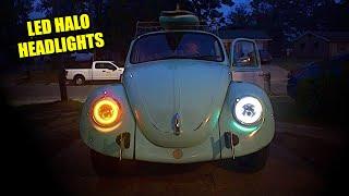 Installing LED Halo Headlights - 1974 VW Beetle - ️