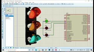 make traffic light in proteus / program with c . mr one