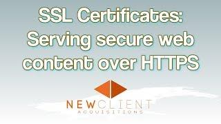 WebConcepts - SSL Certificates: Serving secure web content over HTTPS - WebConcepts