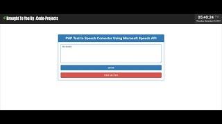 TEXT TO SPEECH CONVERTER USING PHP WITH SOURCE CODE