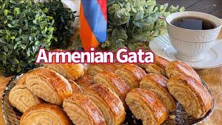 Armenian Gata recipe/ How to make Armenian sweet pastry Gata (Nazook)