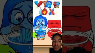 Blue Food VS Red Food Emoji Mukbang #shorts #youtubeshorts