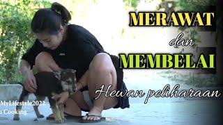 mama muda bersama hewan kesayangan,pamer cd bersama baby dog