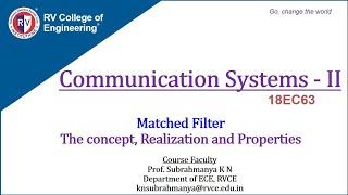 Communication Systems - II [Matched Filter]