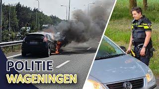 Politie | Wageningen | Spookvoertuig | Autobrand | Snelweg |