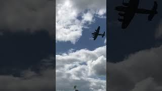 Avro Lancaster Bomber flying over Sandbanks in Poole Dorset UK.   #heroic #airplane #ww2  #heros